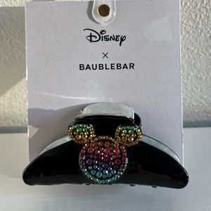 Disney Bauble Bar l Mickey Mouse Rainbow Rhinestones l Black Claw Clip l 3.5”